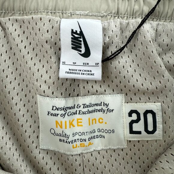 Nike Fear Of God Pants Men Extra Small XS String Beige Nylon Warm Up NBA Air FOG - Picture 4 of 10